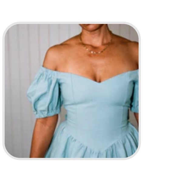 Fashion Brand Company Dresses & Skirts - Fashion Brand Company Light Blue Off-Shoulder Mini Dress